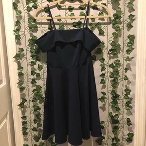 Navy blue off the shoulder dress